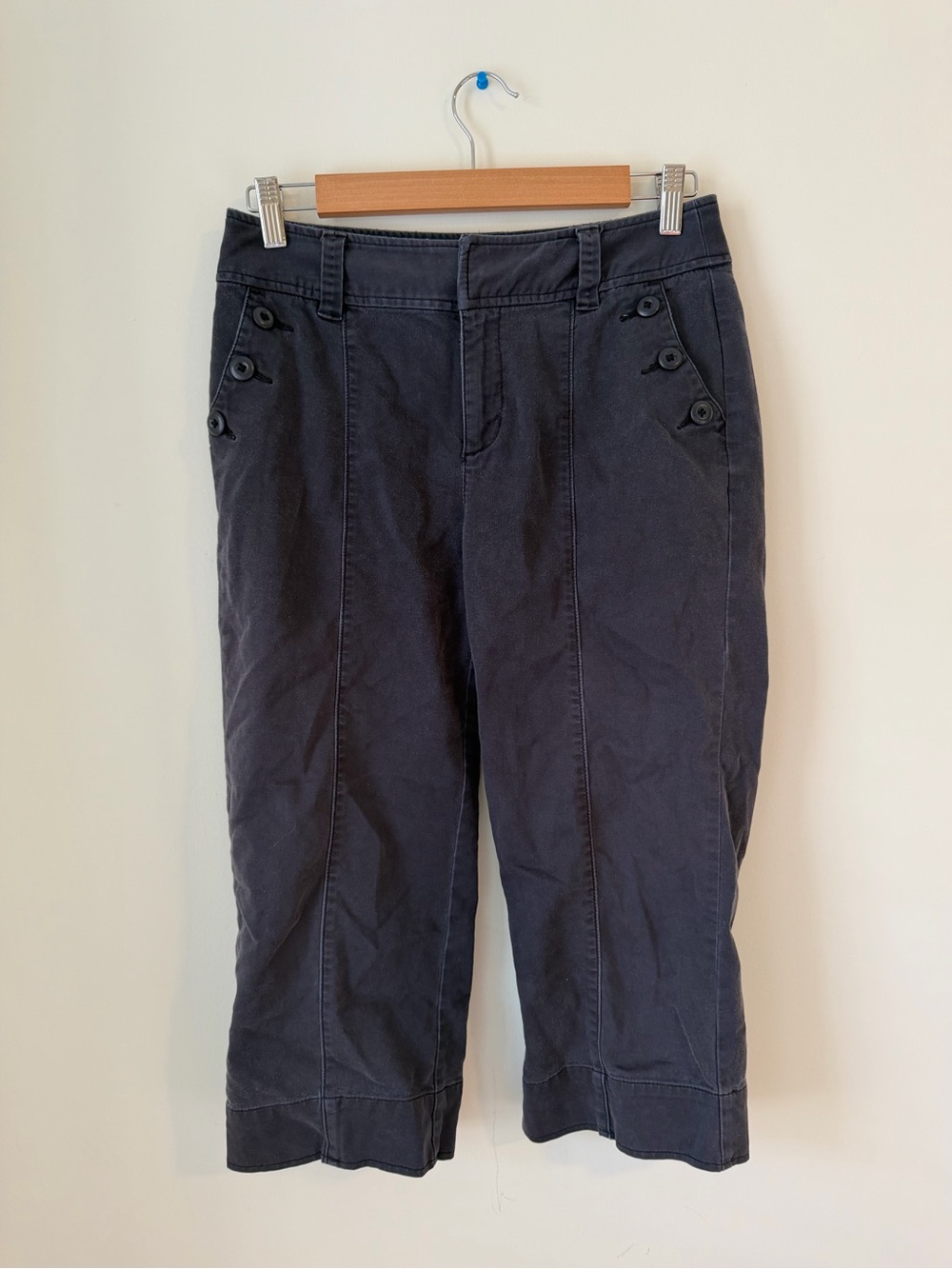 Christopher & Banks Black Cropped Wide-Leg Pants